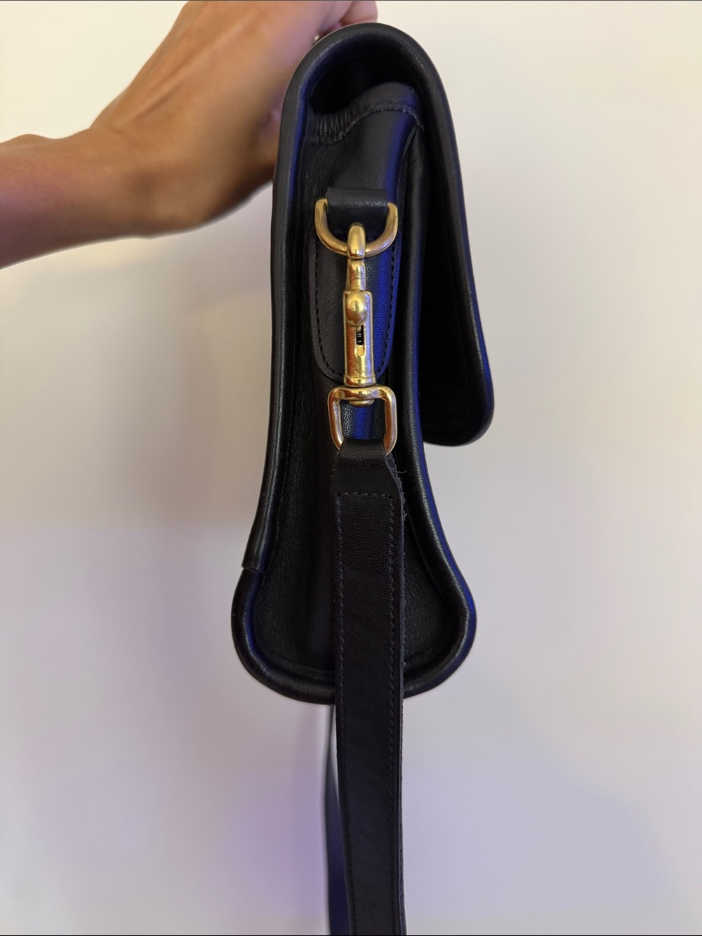 Vintage Coach Court Bag 9870 Black Leather Crossbody USA Made - Picture 7 of 9